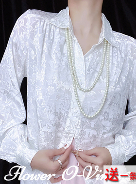 双层珍珠项链饰品配裙子颈链中长款毛衣链子时尚百搭锁骨链女士94