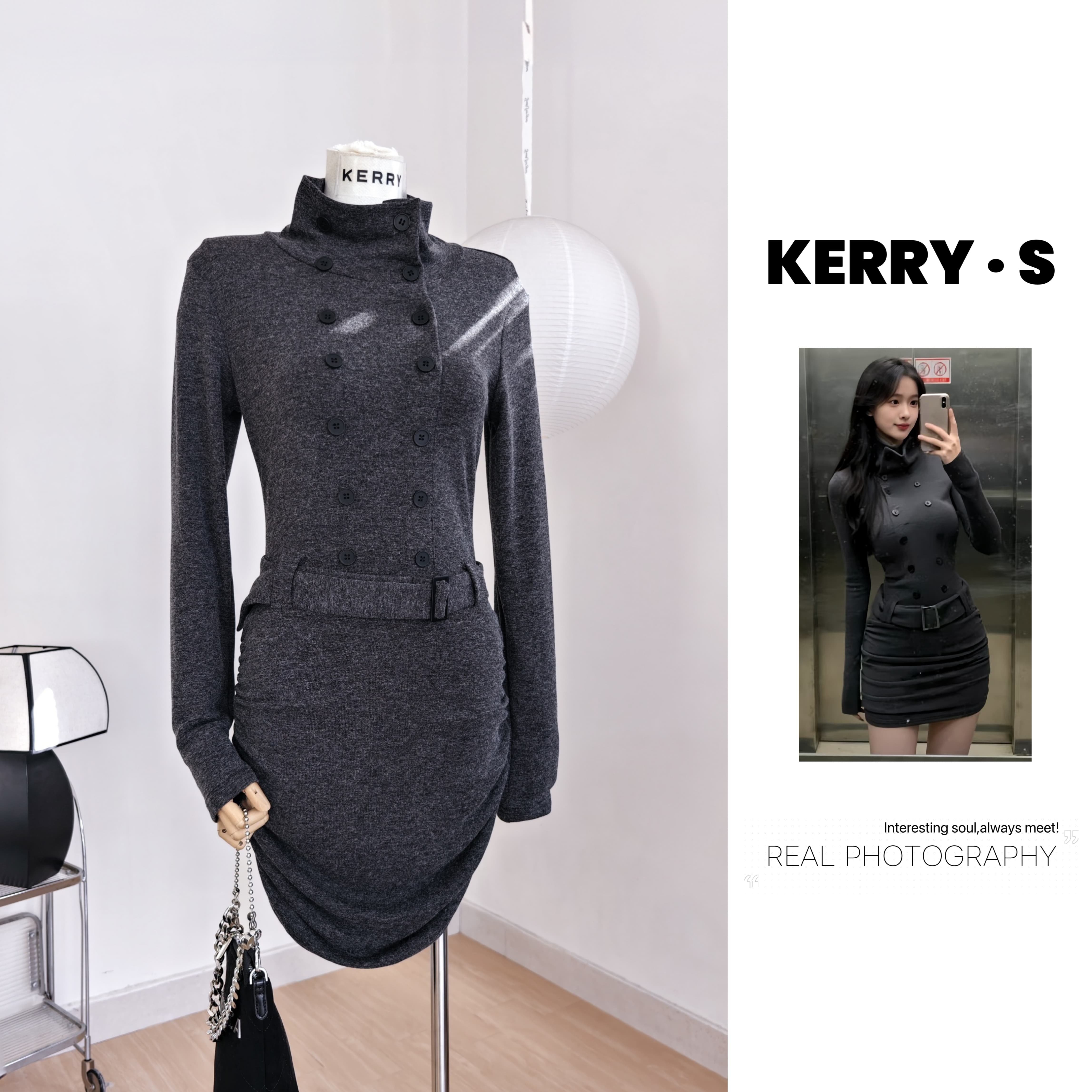 法式气质温柔风优雅排扣包臀裙女复古加厚高领收腰显瘦秋冬连衣裙,女装/女士精品,连衣裙,淘宝优惠券,粉丝福利购,淘宝优惠卷