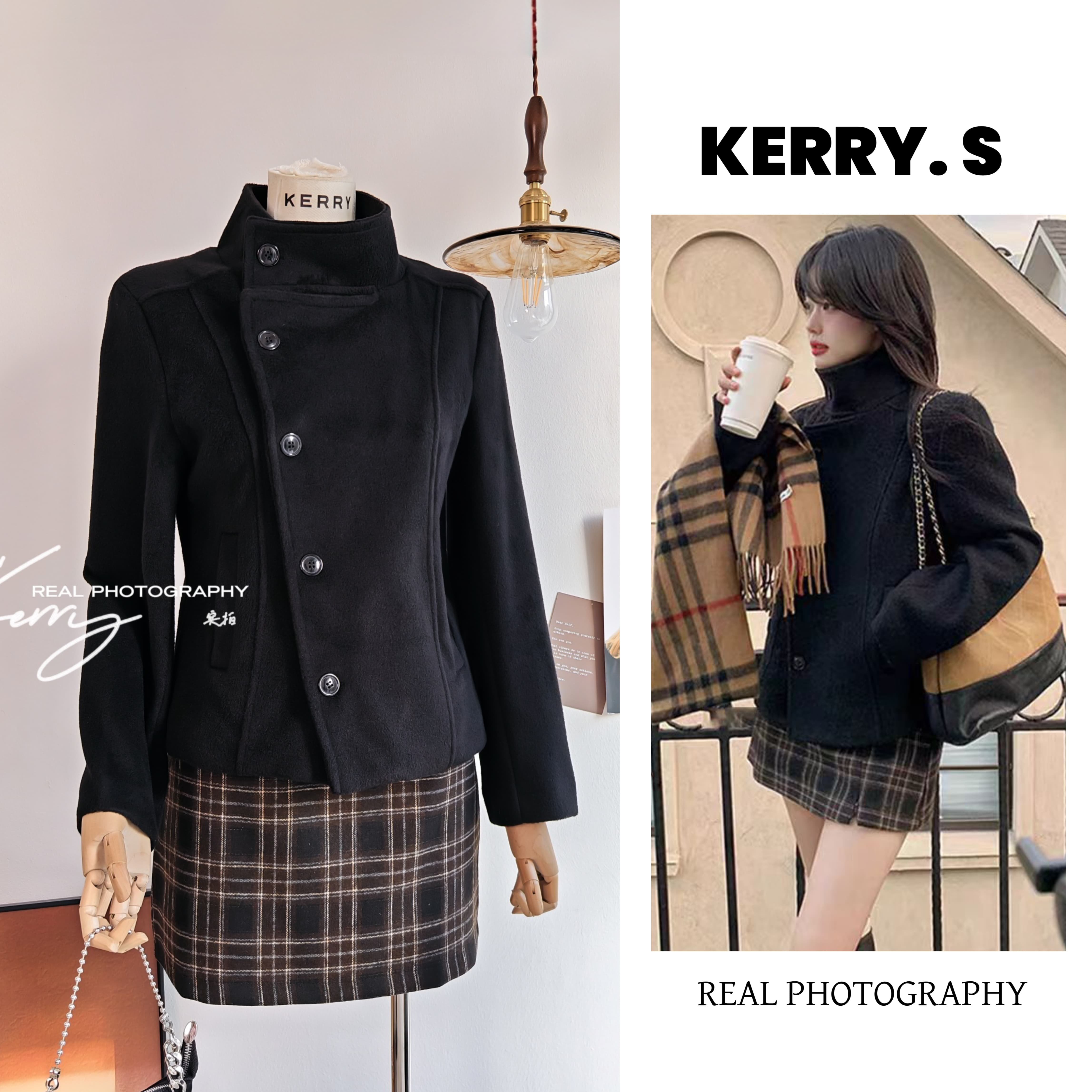 老钱风立领黑色毛呢外套女秋冬短款小个子百褶裙显瘦两件套装穿搭,女装/女士精品,时尚套装,淘宝优惠券,粉丝福利购,淘宝优惠卷