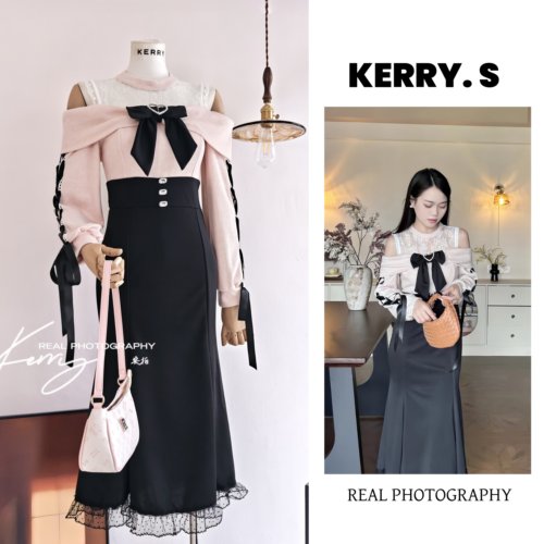 初雪浮光法式小香风连衣裙