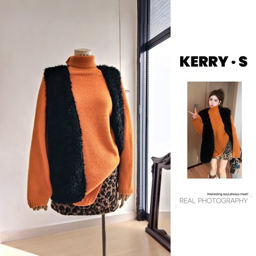 橘子洲慵懒风松弛感毛衣三件套装