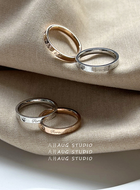 小众高级感百搭钛钢戒指女情侣