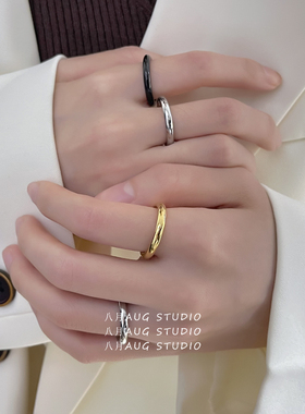 小众设计情侣男钛钢戒指女ins风