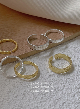 不规则锡纸开口戒指女生百搭环潮