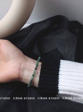 八月aug*复古简约天然绿色女玛瑙