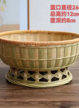 精编手工竹编筐水果篮子