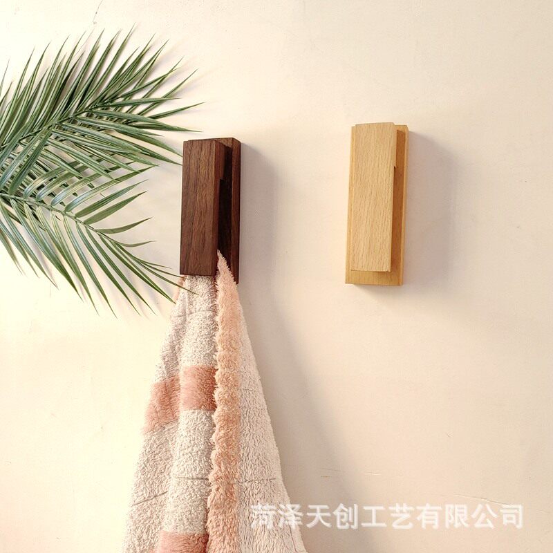 木质毛巾挂钩免打孔卫生