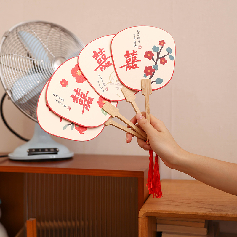 中国风新娘伴娘双面团扇