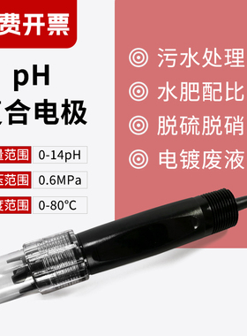 在线污水PH电极 PH探头 PH传感器 工业PH电极 PH计探头酸度计电极