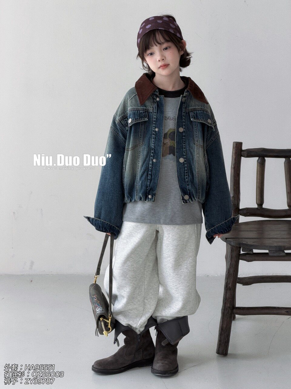 2A牛哆哆95551冬2070时尚牛仔外套新款男童韩版休闲夹克儿童上衣