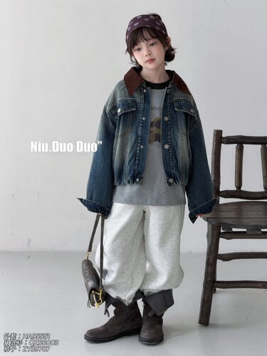2A牛哆哆95551冬2070时尚牛仔外套新款男童韩版休闲夹克儿童上衣