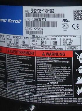 ZR16M3E-T3WD-551 ZR11M3E ZR1谷轮2M3E Z19M-TWD-5R522 61谷轮压