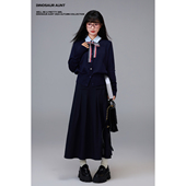 半身裙套装 早秋气质显瘦英伦学院风开衫 AUNT恐龙阿姨 DINOSAUR