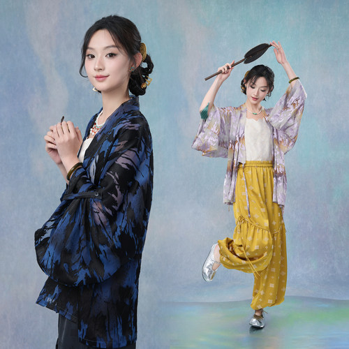 粼夕squama【万宝繁花+花砌】夏季日常通勤汉服改良唐裤晋制单襦