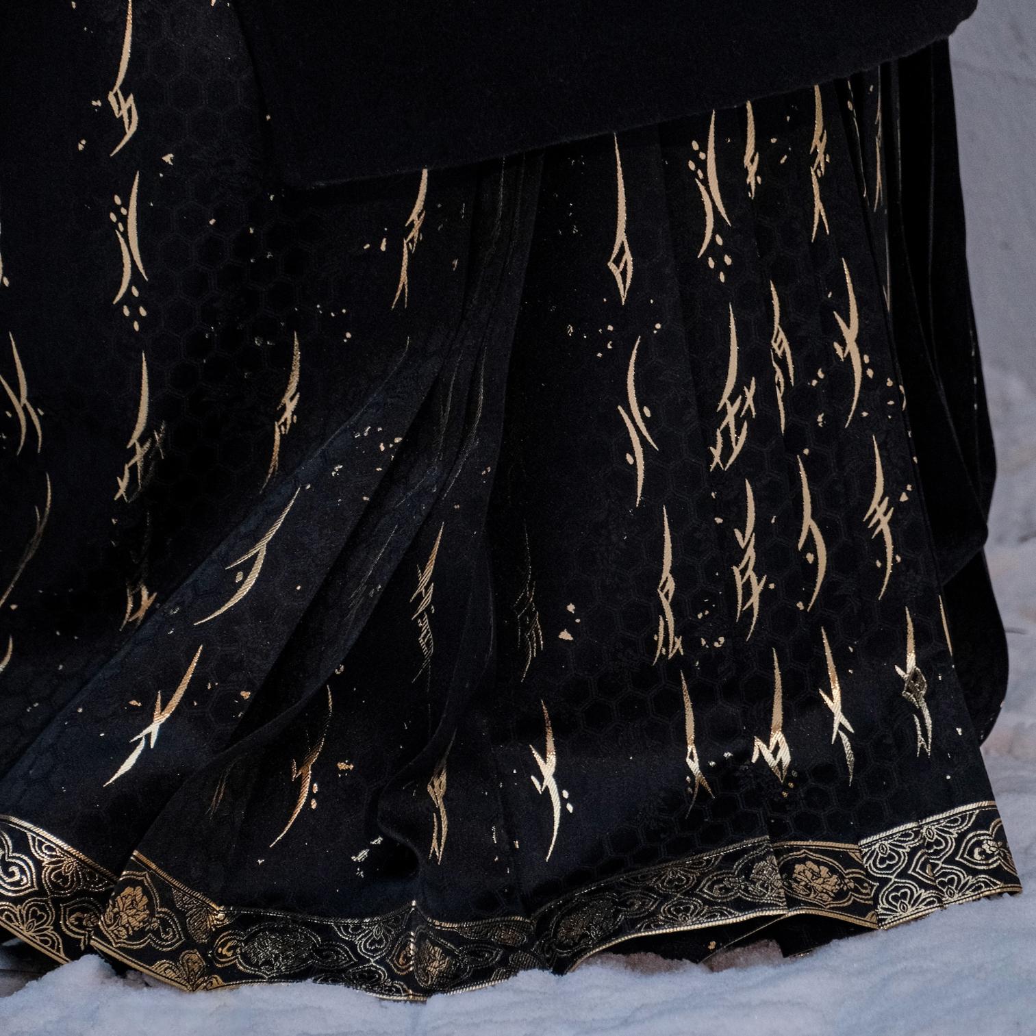 粼夕squama【秘扇】女书原创织金马面裙明制汉服新款现货套装古装