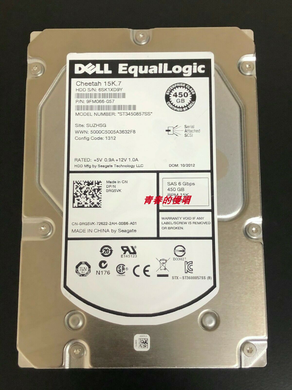 Dell 450G 15K SAS 0RG5VK ST3450857 SPS6000 PS4000 PS6210硬盘