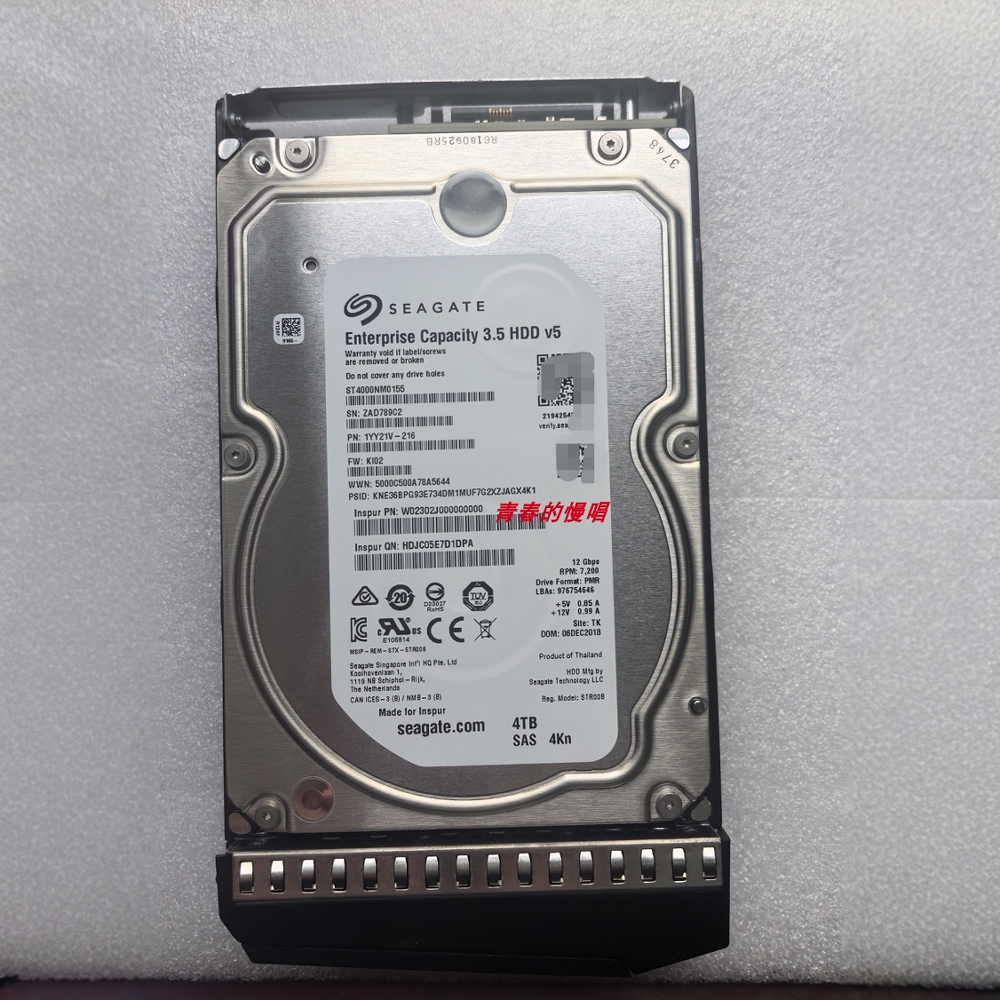 浪潮AS2200 AS5300 G2 ST4000NM0155 1YY21V-216 4T SAS 4Kn 硬盘