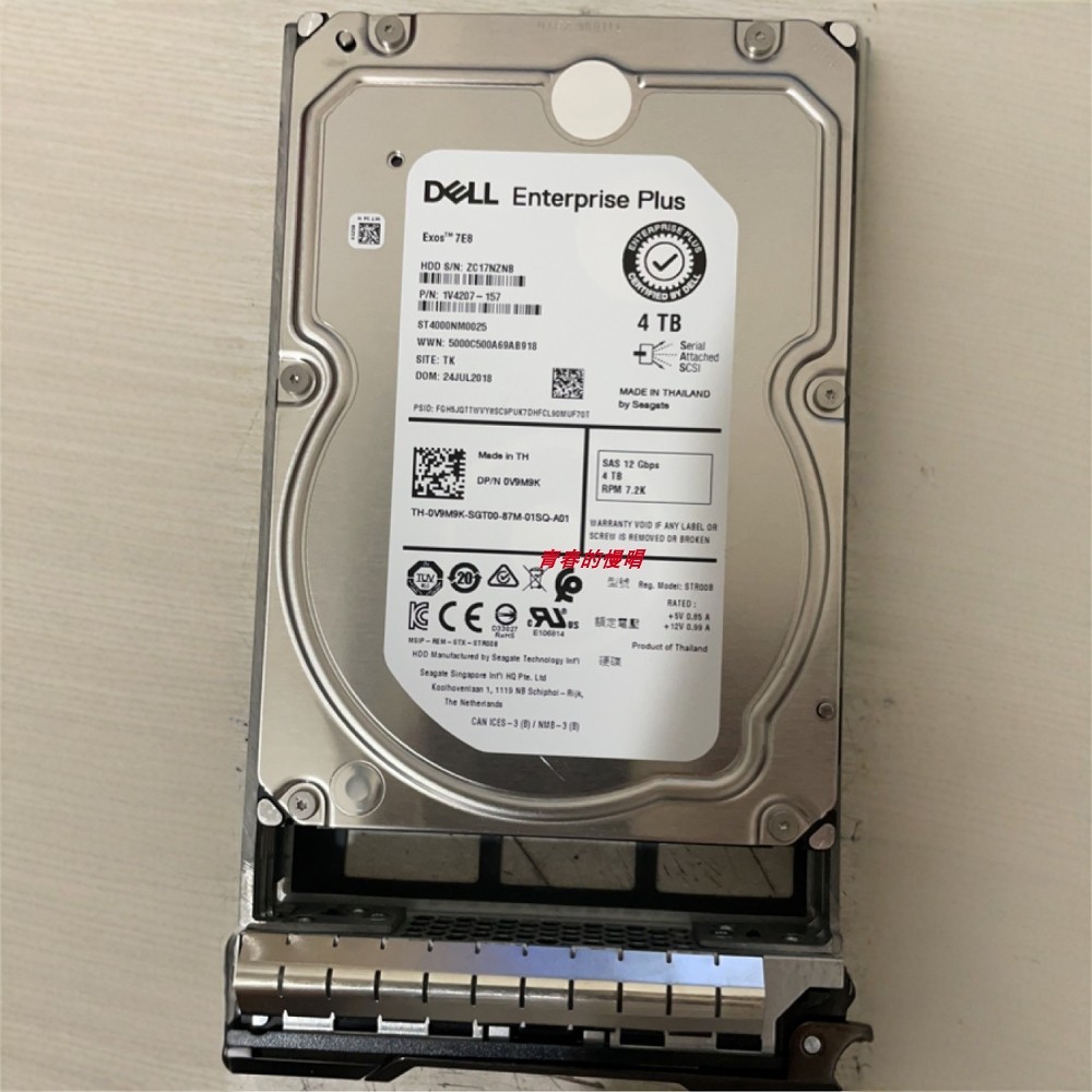 DELL SC200 SC220 SC8000 0V9M9K V9M9K 4TB SAS 4T 12Gb康贝硬盘