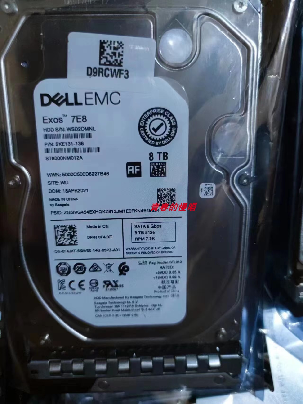 原装DELL 8TB 8T SATA ST8000NM012A 0F4JXT 3.5 F4JXT企业级硬盘