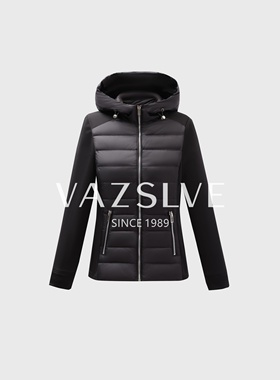 【VAZSLVE/全新奢品】捡漏轻薄小蛮腰轻便针织拼接鹅绒羽绒服6866