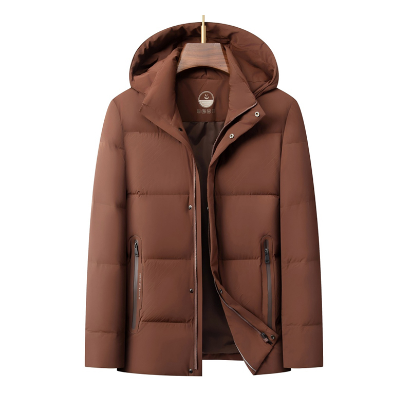 【米粒严选】TFK连帽羽绒服男冬季加厚保暖棕色外套83699