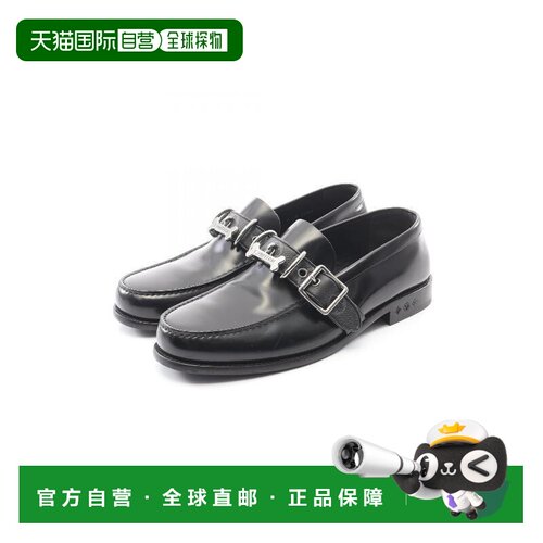 日本直邮中古LV路易威登男A级95新loafers乐福鞋牛皮鞋黑色一脚蹬