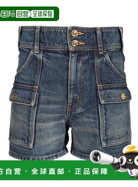 香港直邮CELINE 女士休闲裤 RP06N930F07DU AW2025 蓝色 腰带环牛