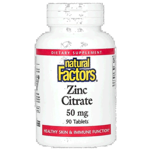 香港直发naturalfactors柠檬酸锌片有助皮肤和机体抵抗功能90片
