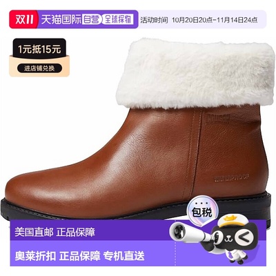 自营 cougar干邑白兰地女式肯德尔脚踝靴 美国奥莱直发短靴