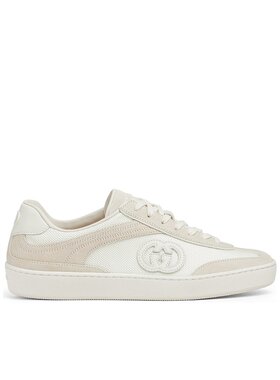 GUCCI 女士运动鞋 812656AADM09110 SS2025 白色 互扣式双G运动鞋