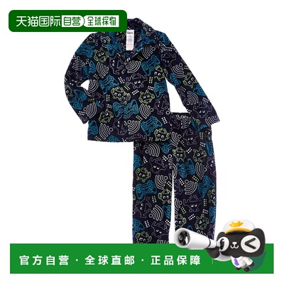 自营Only Boys 2pc Velvet Encore Pajama Set - blue 美国奥莱直