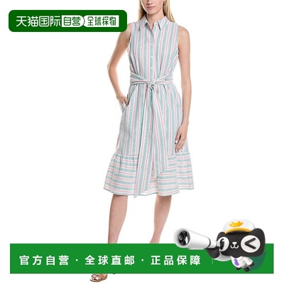 自营 jones new yorkJones纽约Shannon Seersucker Midi连衣裙-白