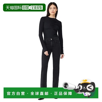 自营DL1961 Patti Jeans Women's Black Denim High Rise Straigh