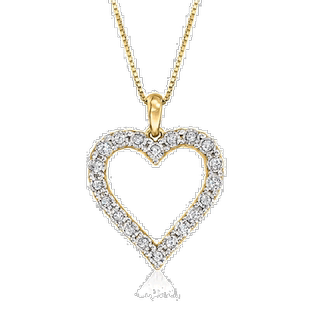 自营Ross-Simons 18kt 金钻石心形吊坠项链 - 20 英寸 美国奥莱直