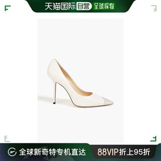 香港直邮潮奢 Jimmy Choo 周仰杰 女士 Love 100 铆钉皮质浅口鞋