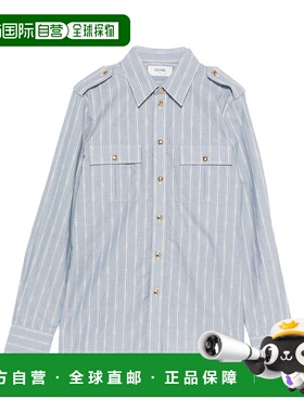 香港直邮CELINE 女士衬衫 RC062055107IA AW2025 蓝色 长袖衬衫