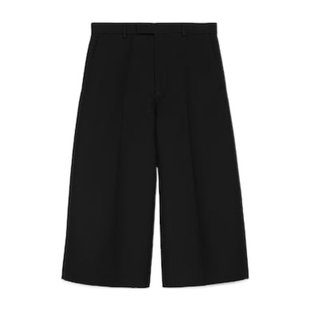 Gucci 皮带环九分羊毛休闲裤 771040ZAPE5