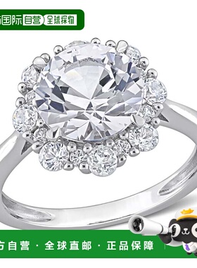 自营 mimi & max4 1/3 CT TGW 10k 白金打造的白色蓝宝石光环订婚