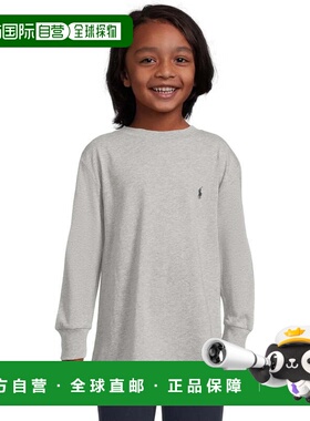 自营Boys Polo Ralph Lauren T-Shirt Gray Heather Cotton Jerse