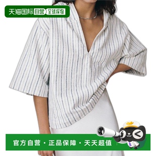 自营MASSCOB女士毛衣羊毛连帽条纹女装 美 流行穿搭休闲时尚 减龄