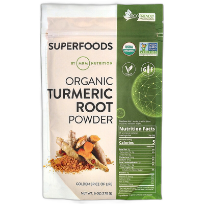 香港直邮MRM Nutrition,未加工有机姜黄根粉，6 盎司（170 克）