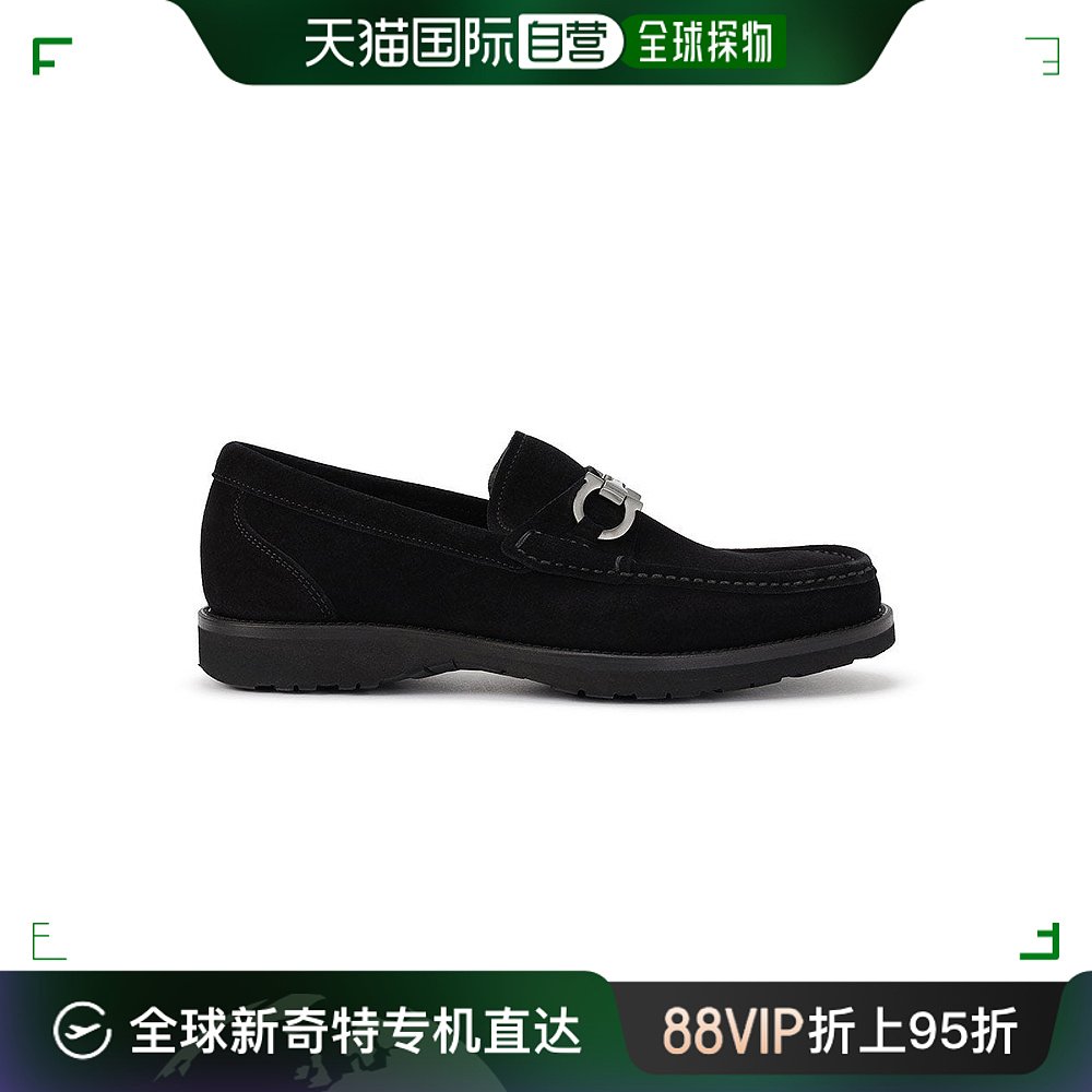 香港直邮SALVATORE FERRAGAMO男士黑色绒面革乐福鞋 0585542-封面