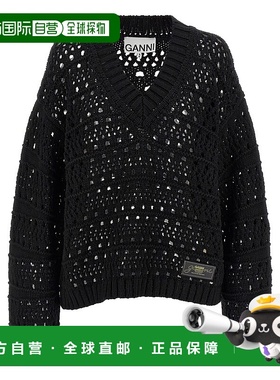香港直邮GANNI 女士针织毛衣 K2543099 AW2025 黑色 'Black Croch