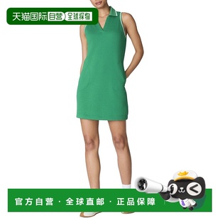 绿色 翻领连衣裙 美国奥莱直发包臀裙 Airpique无袖 自营SPANX