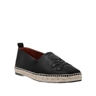 自营 philipp plein骷髅头皮革帆布鞋 - 黑色 美国奥莱直发男鞋