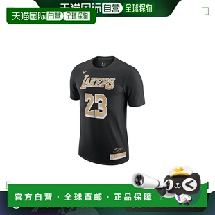 日本直邮Nike  NBA 洛杉矶湖人队 字母印花修身套头圆领短袖T恤