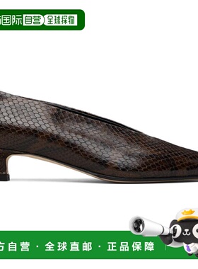 香港直邮aeyde 女士 棕色 Clara Pointed-Toe 低跟鞋 A11PU012500