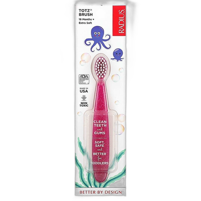 香港直邮RADIUS Totz系列18个月以上可用软儿童牙刷手柄可降解