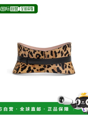 1h可退 香港直邮alaia 女士 Neo Bustier 豹纹小马毛皮带腰带