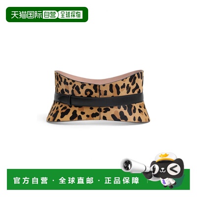 1h可退 香港直邮alaia 女士 Neo Bustier 豹纹小马毛皮带腰带